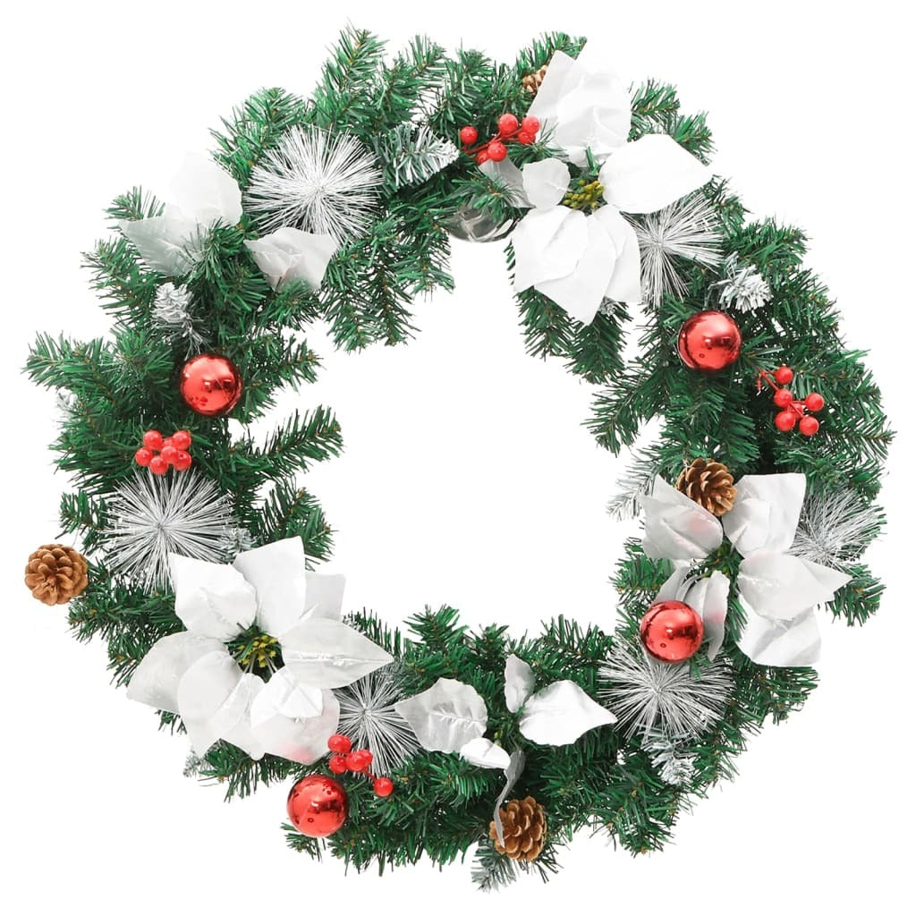 Mafett Christmas Wreath with LED Lights Green 60 cm PVC