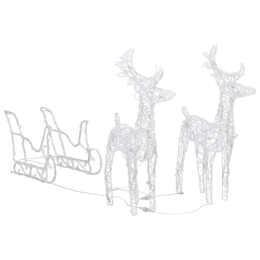 Mafett Reindeers & Sleigh Christmas Decoration 160 LEDs 130 cm Acrylic