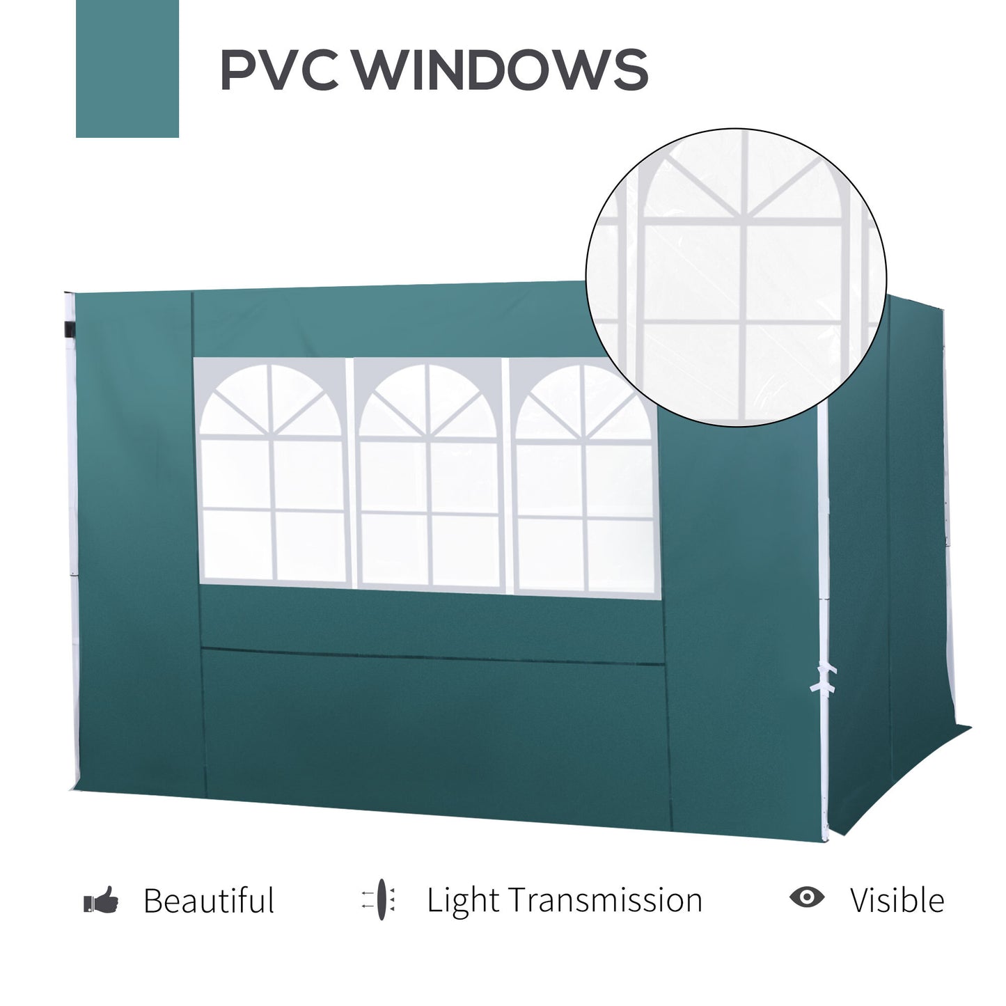 3m Gazebo Exchangeable Side Panel-Green