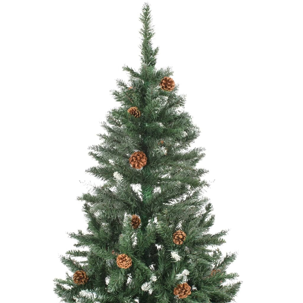 Artificial Christmas Tree with Pine Cones and White Glitter 210 cm