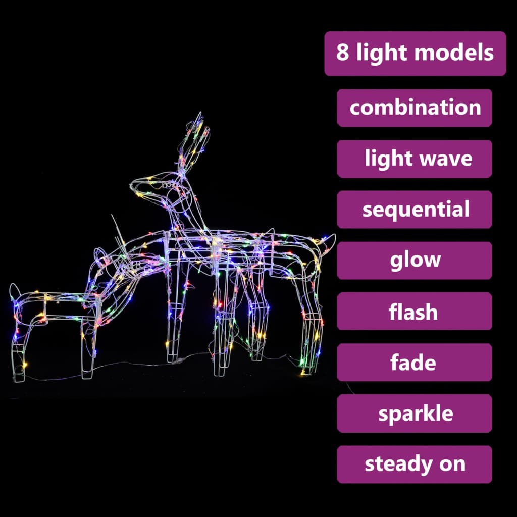 Illuminated 3-Piece LED Reindeer Christmas Light Display - 229 Brilliant Lights for Holiday Cheer