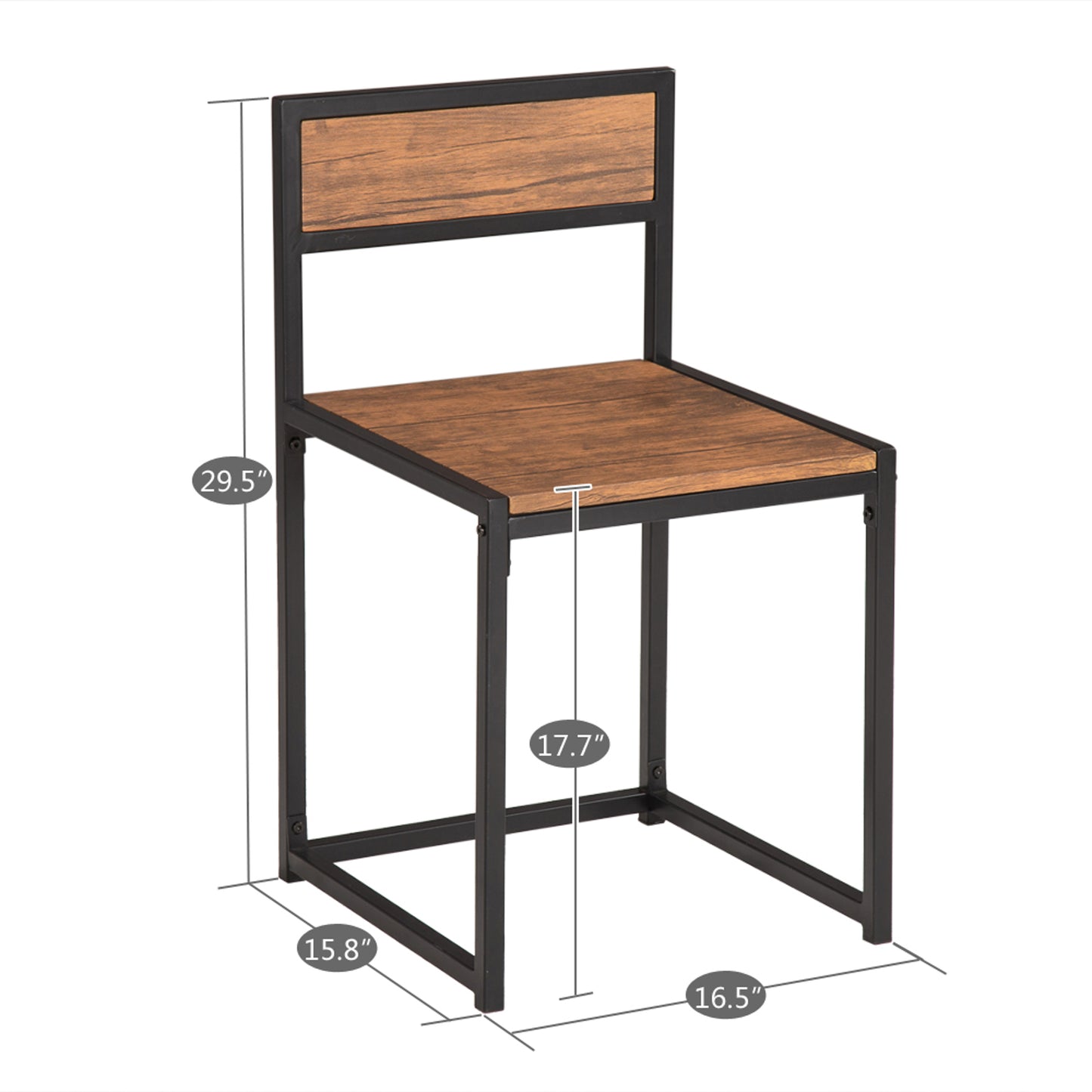 Mafett Elm Wood Simple Breakfast Table And Chair Three-Piece [90x47x75.5cm]